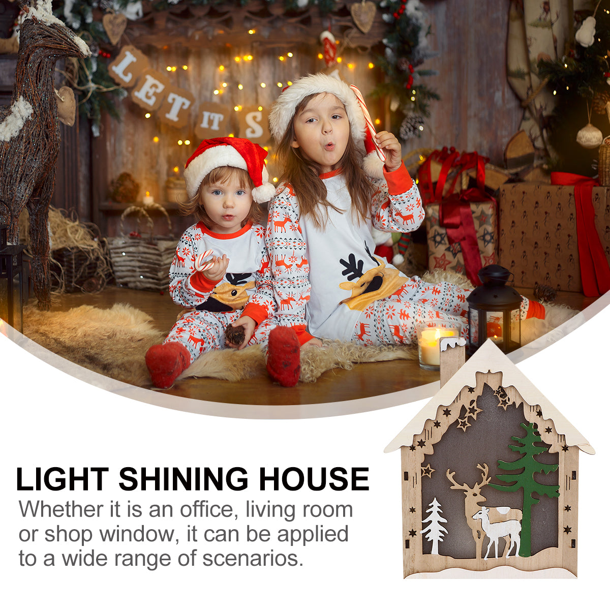 Wooden Mini House Kit with Deer A4591