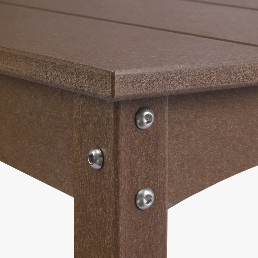 55" Outdoor HDPE 2-Tier Console Table, Dark Brown H15588