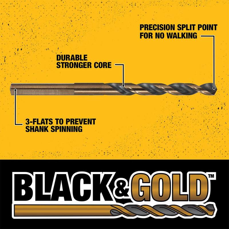 Black and Gold 10-Piece Drill Bit Set Y587