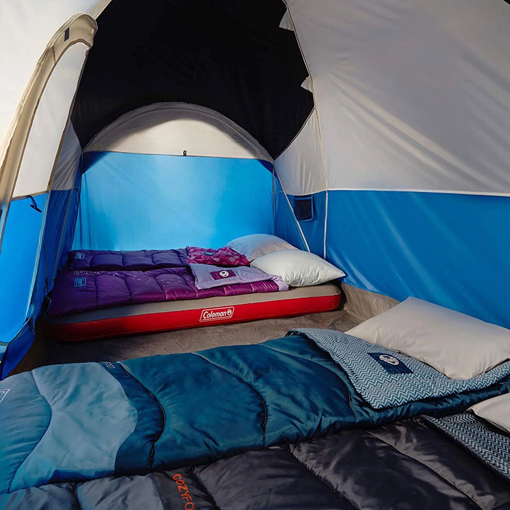 8 Person Cabin Camping Tent with Hinged Door, Blue O12484