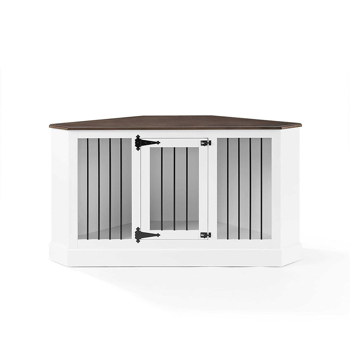 White Corner Credenza Dog Crate D2334