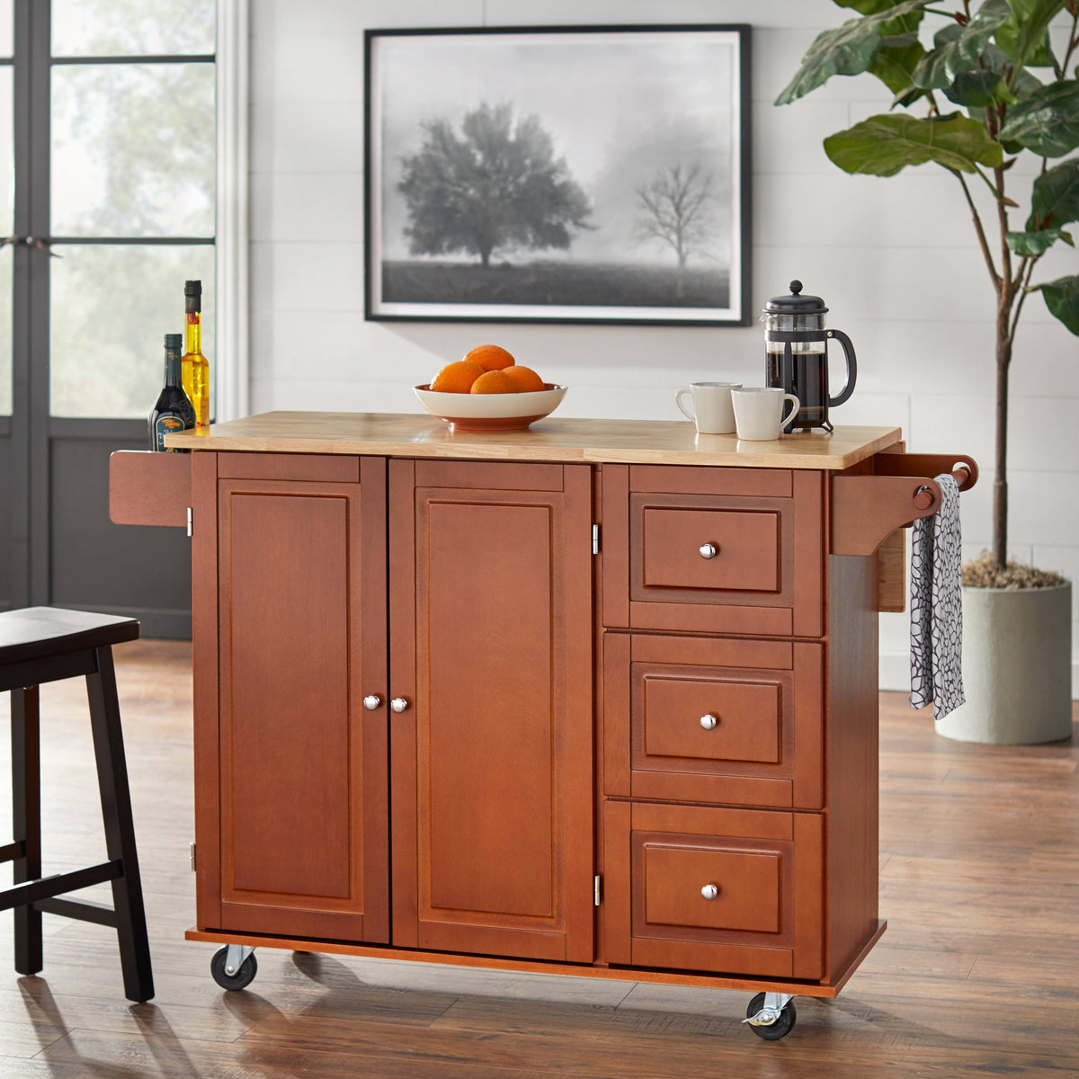 Black 3 Drawer Kitchen Cart Y2538