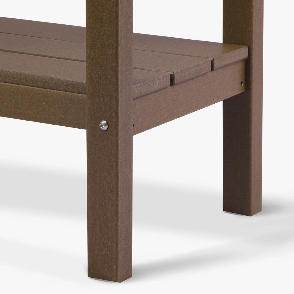 55" Outdoor HDPE 2-Tier Console Table, Dark Brown H15588
