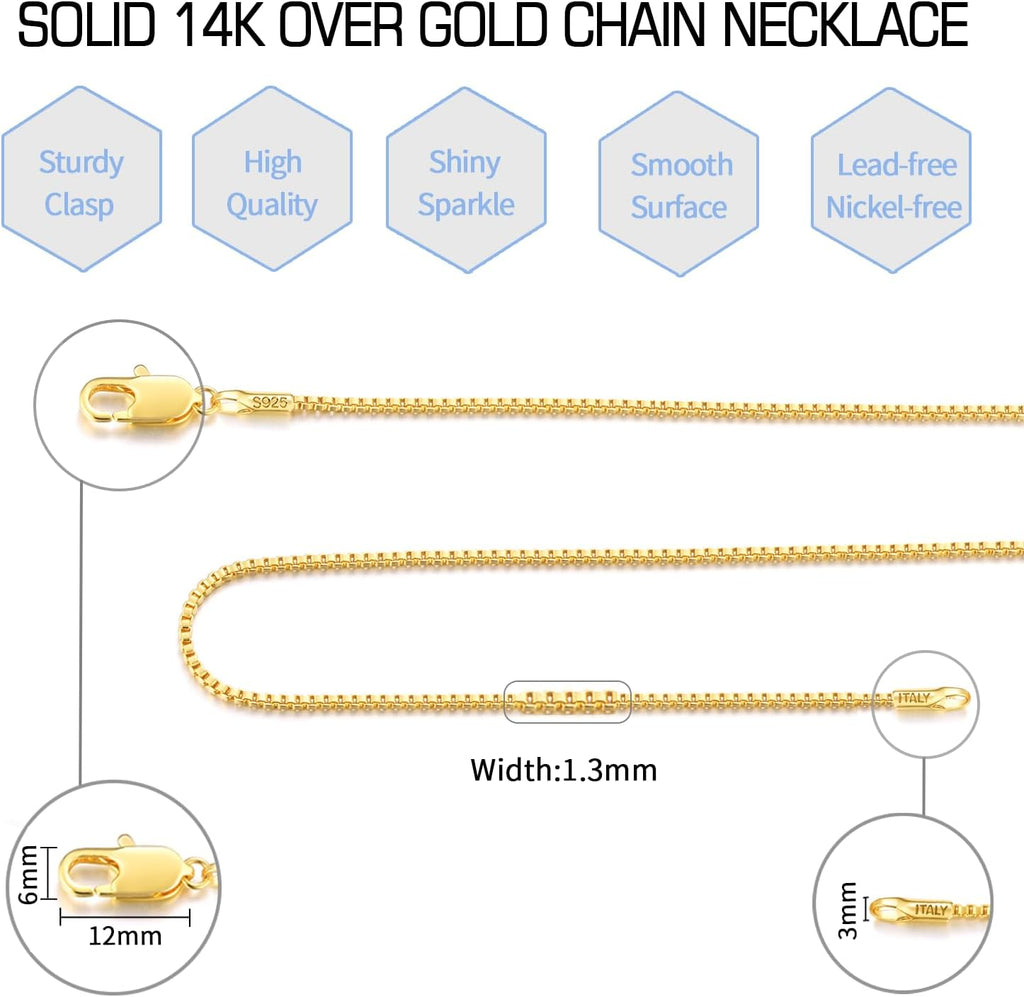 14K Gold Over 925 Sterling Silver Chain Necklace G968