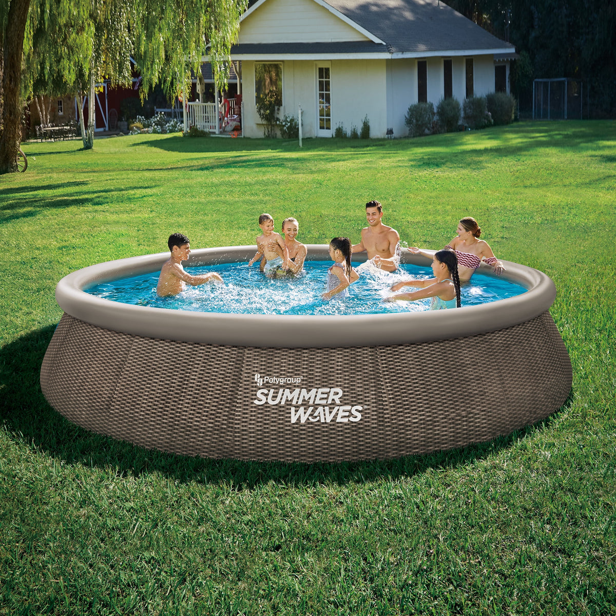 15 ft Dark Double Rattan Round Pool T33617