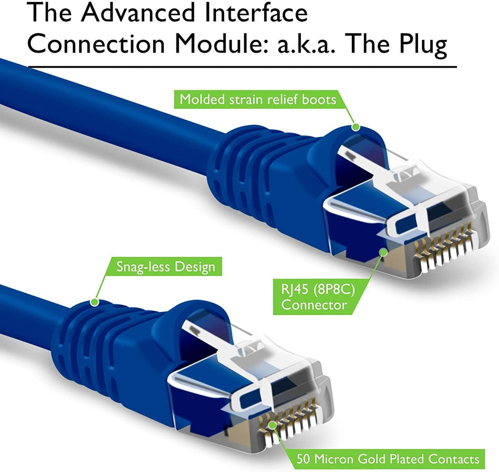 Cat5e Ethernet Patch Cable 1 Foot Blue T734084