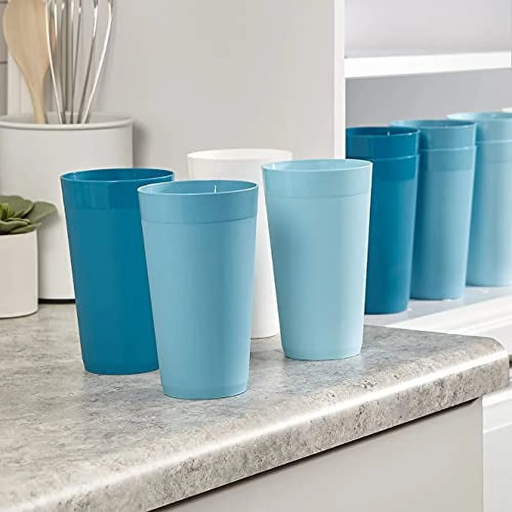 20-ounce Unbreakable Plastic Tumblers Set of 12 Y426
