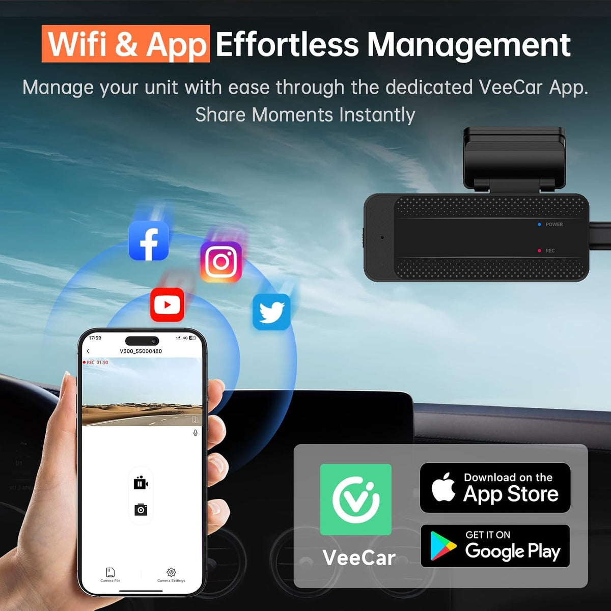 1296P Front Dash Cam with Night Vision P25630