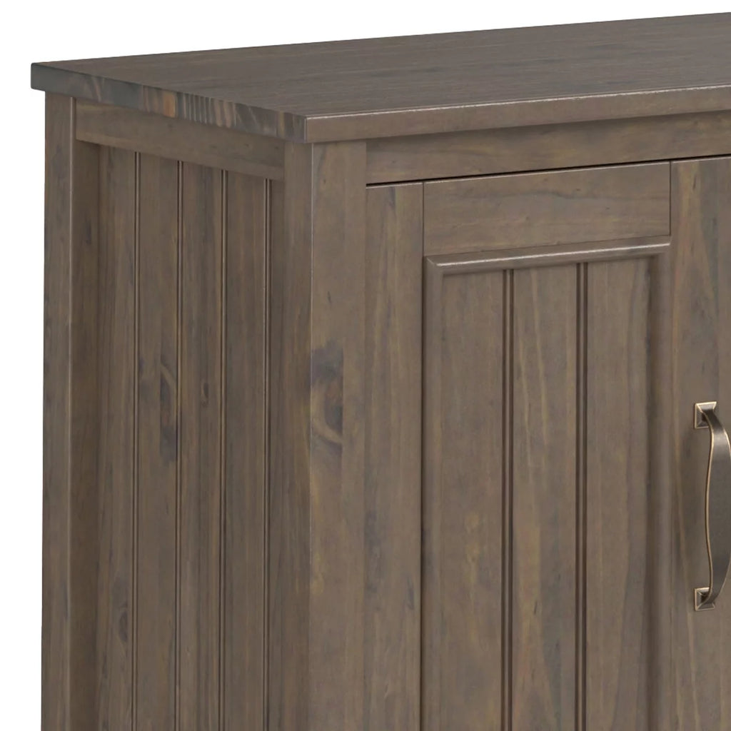 72 inch Wide Solid Wood Contemporary TV Media Stand in Smoky Brown Q384