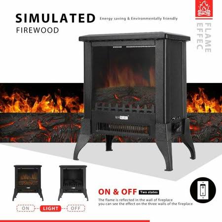17 inch 3D Dancing Flame Effect Freestanding Electric Fireplace Stove Heater C1209