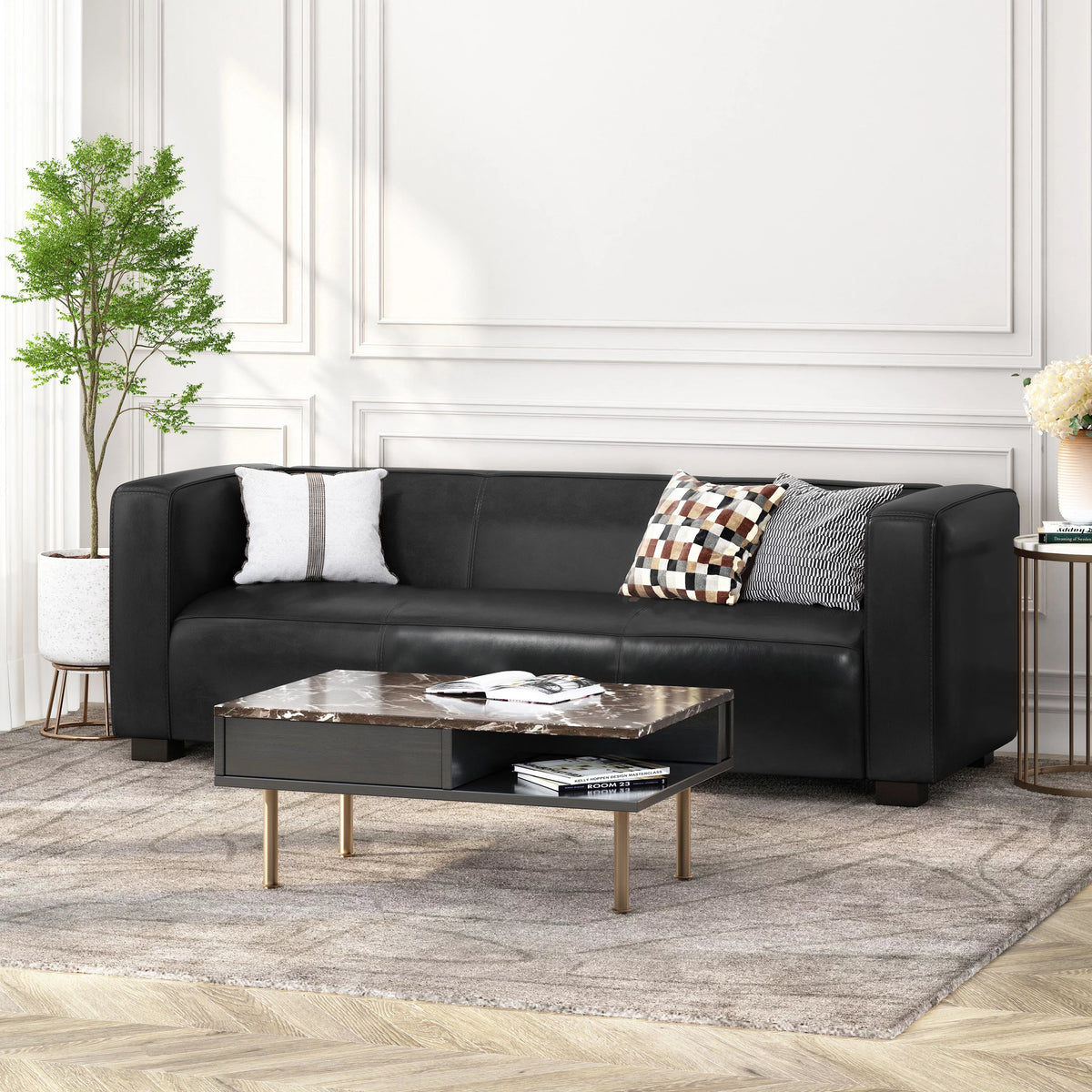 Faux Leather 3 Seater Sofa B49333