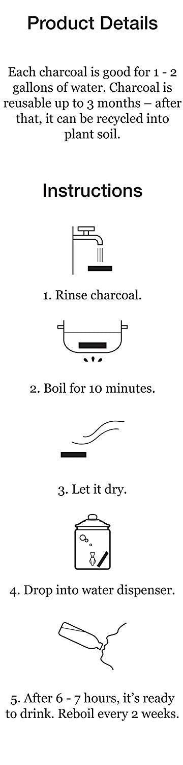2 Large Binchotan Charcoal Water Purifying Sticks Y95983