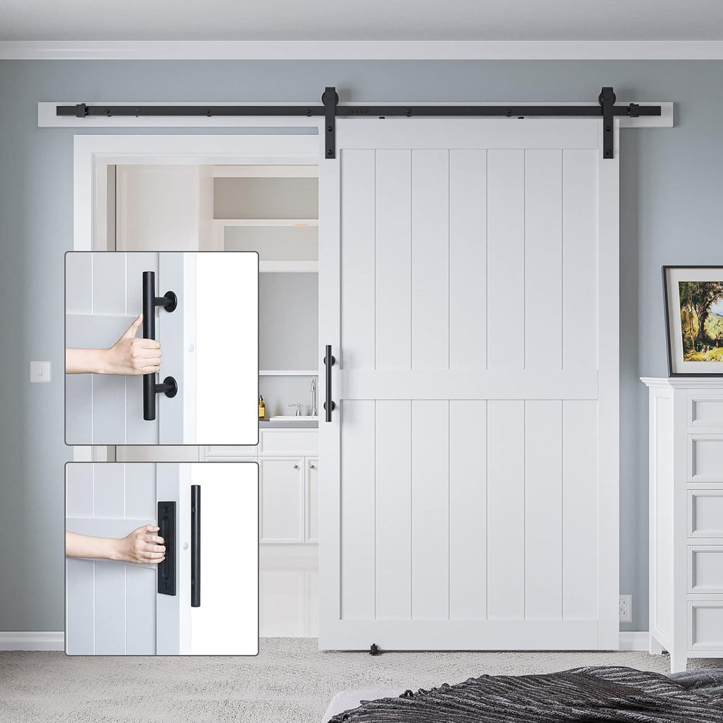 White MDF Sliding Barn Door with Hardware Kit L622640