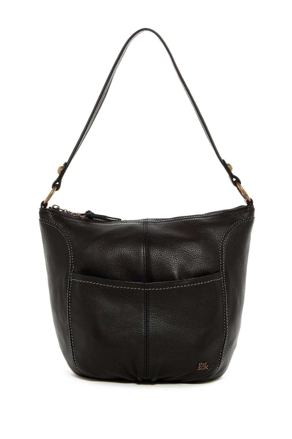 Black Leather Hobo Bag C11385