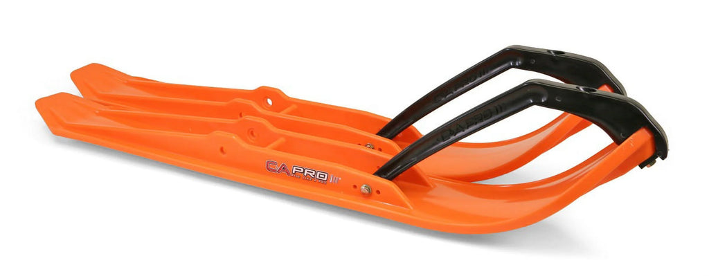 Orange XPT Snowmobile Skis with 8" Round Bars Complete Kit Q9798