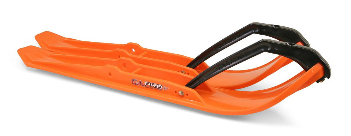 Orange XPT Snowmobile Skis with 8" Round Bars Complete Kit Q9798