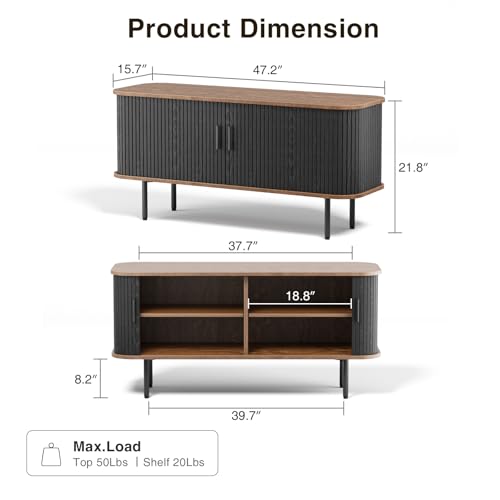 Black Cabinet with Sliding Door U56588