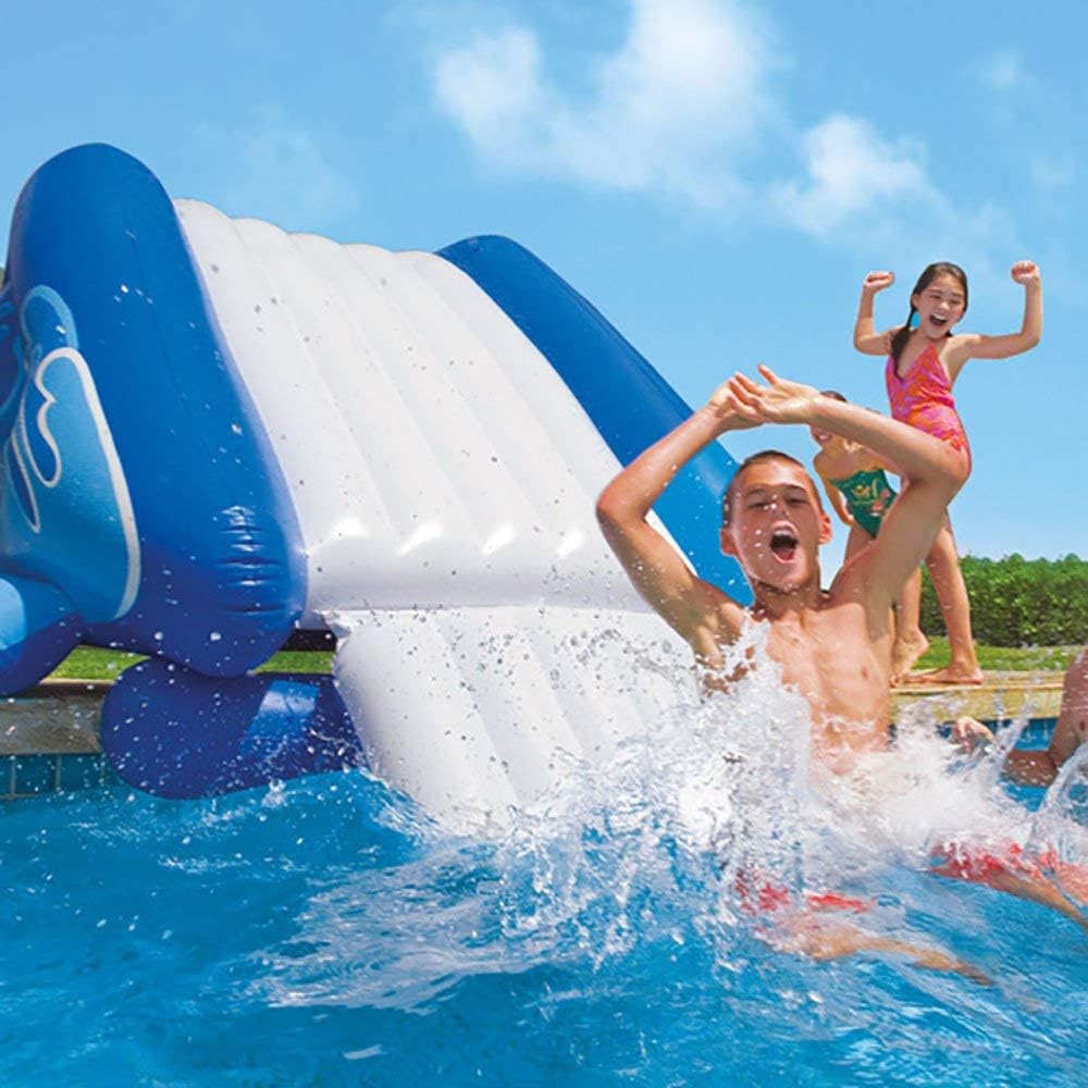 Blue Inflatable Play Center Swimming Pool Water Slide with Built in Sprayers G150965