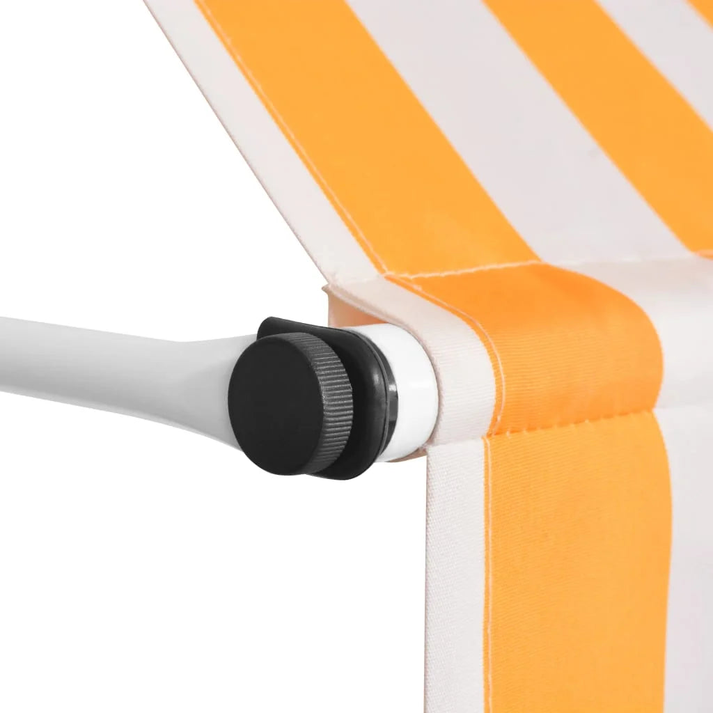 Manual Retractable Awning 118.1" Yellow and White Stripes T581