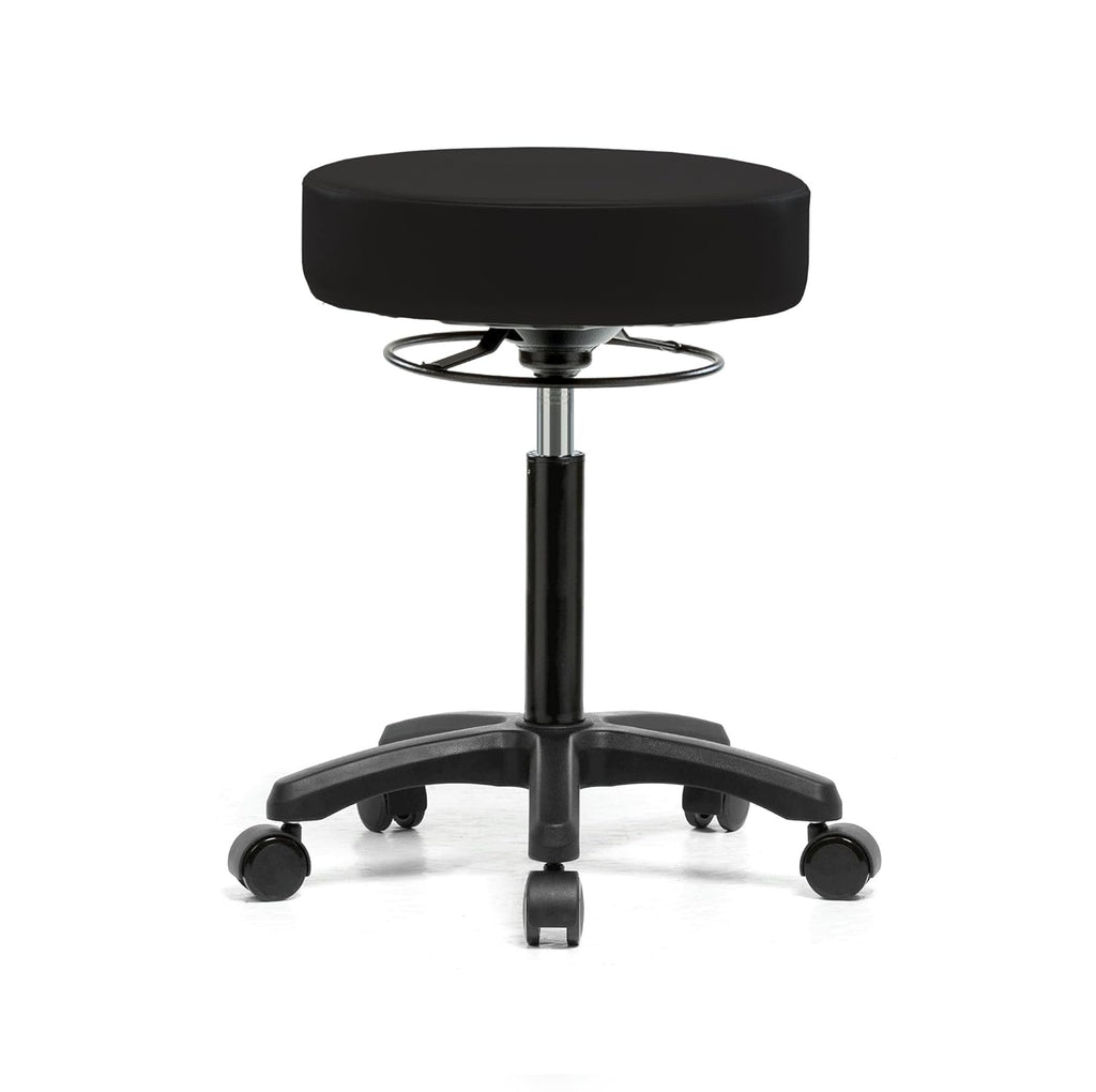 Height Adjustable Rolling Stool Gray Vinyl Z25638