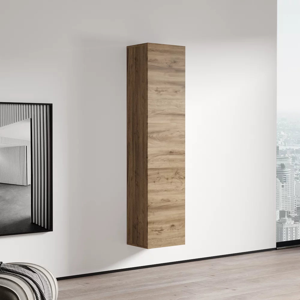 Oak Modular Wall Mounted Floating Bookcase Cabinet D859