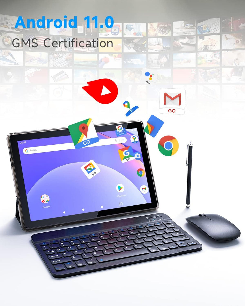 Black 10.1 Inch Android Tablet with Keyboard N35035