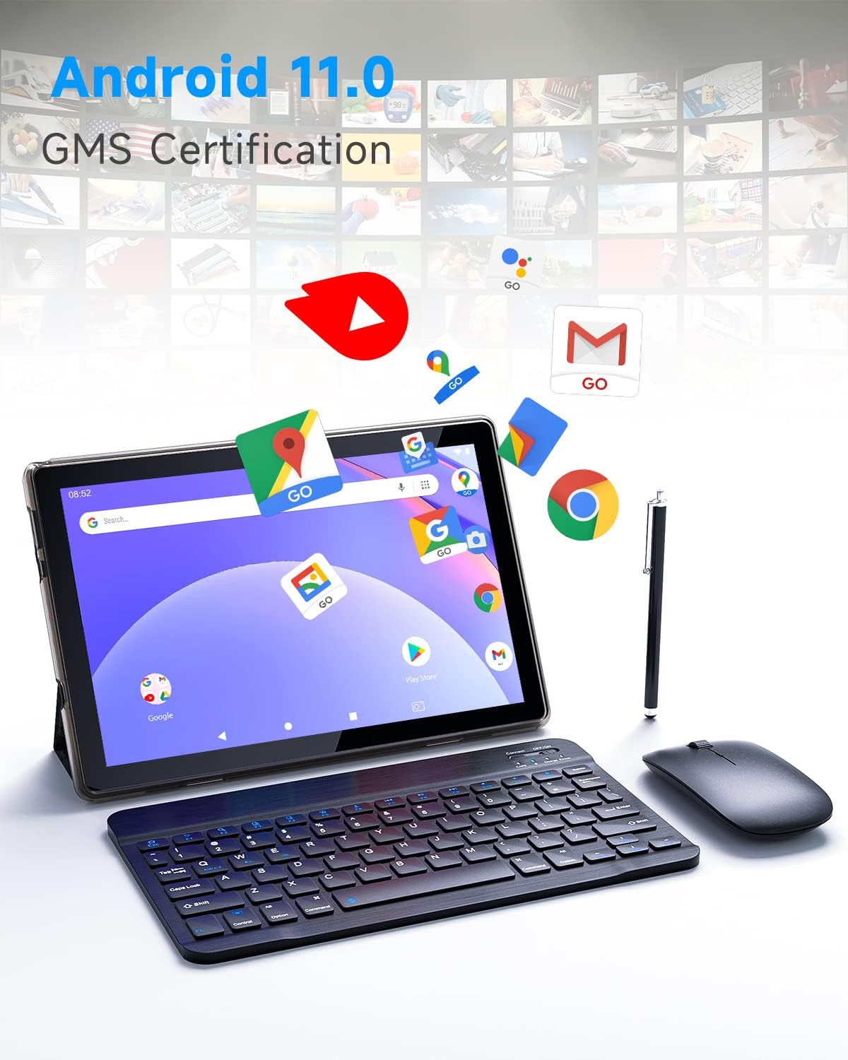 Black 10.1 Inch Android Tablet with Keyboard N35035