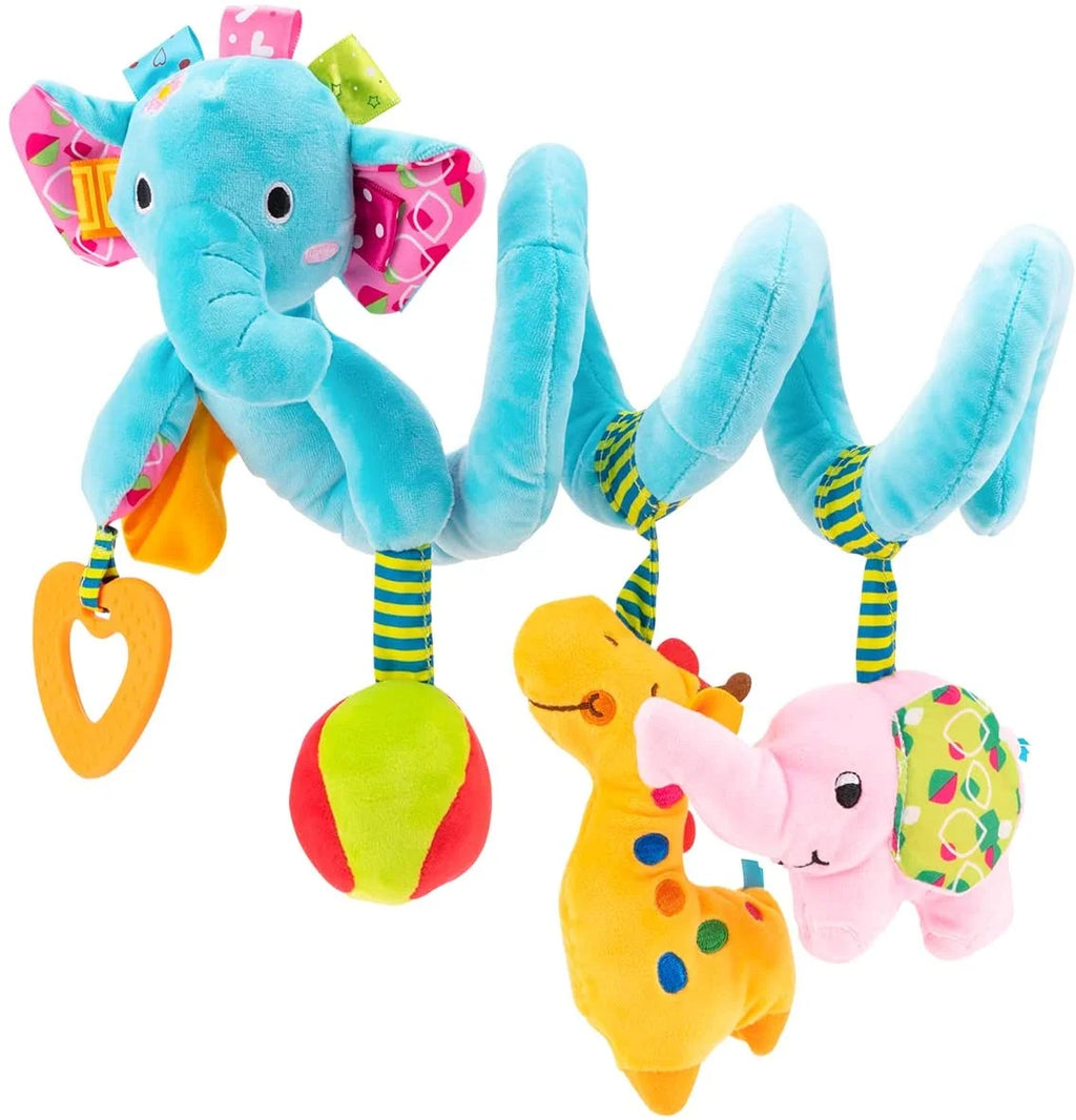 Blue Elephant Hanging Plush Rattle Crib Toy Q13804