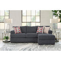 Charcoal Two Piece Sectional Sofa with Three Throw Pillows E98417