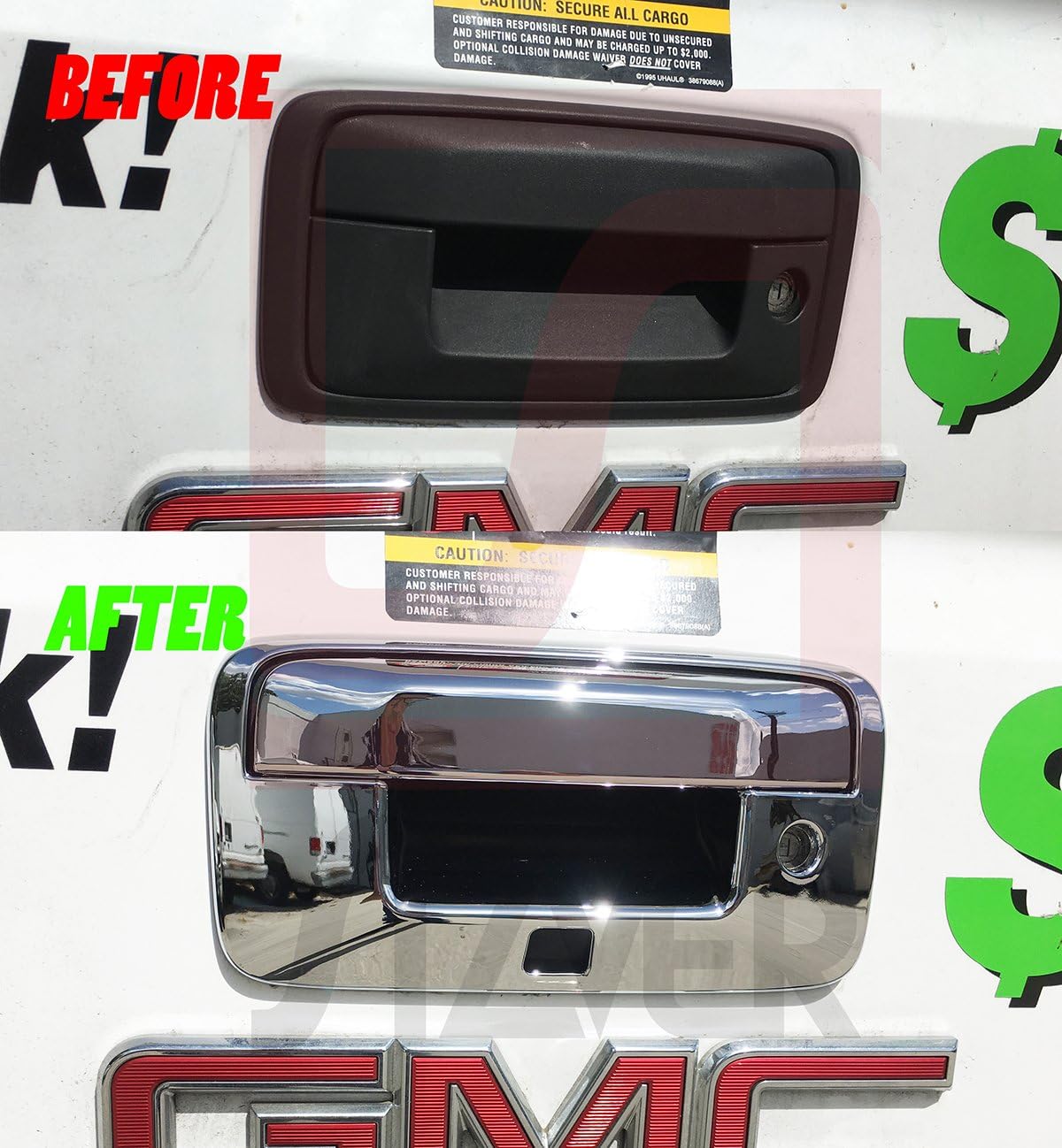 Chrome Tailgate Covers with Camera Hole R1471