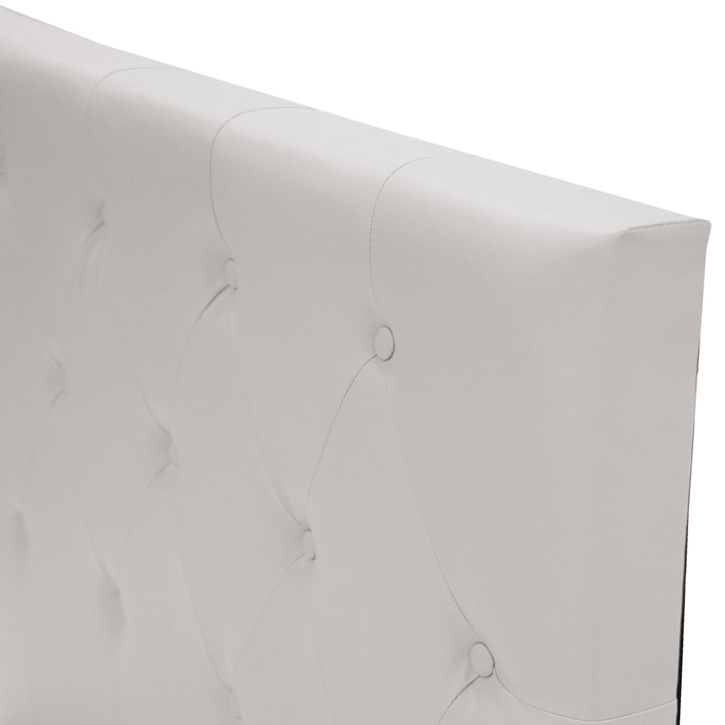 White Faux Leather Upholstered Twin Size Bed with Tufted Headboard J928100