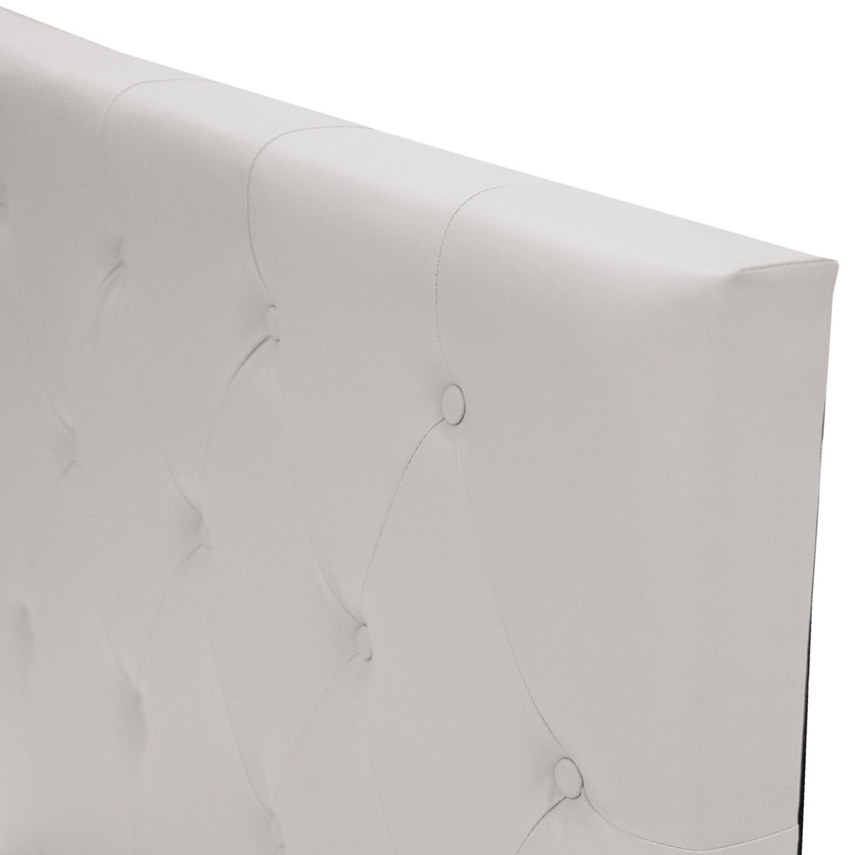 White Faux Leather Upholstered Twin Size Bed with Tufted Headboard J928100