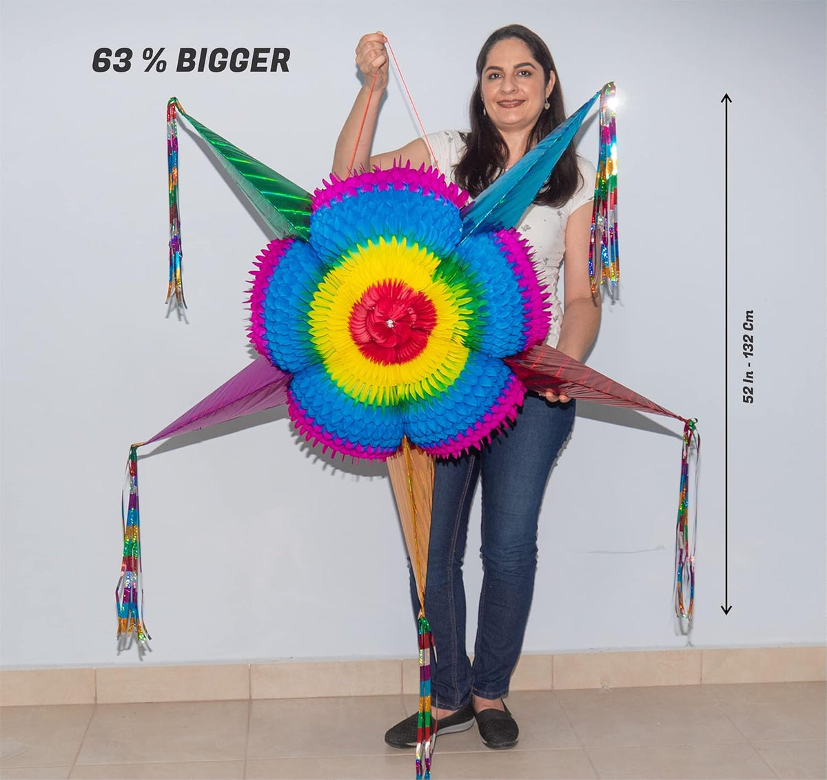 52 Inch Rainbow Star Pinata X14477