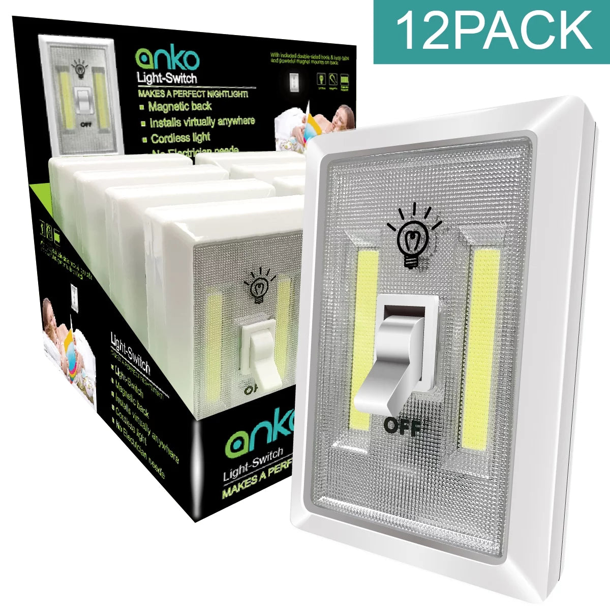LED Night Light, 200 Lumen COB Portable Magnetic Emergency Light J3397