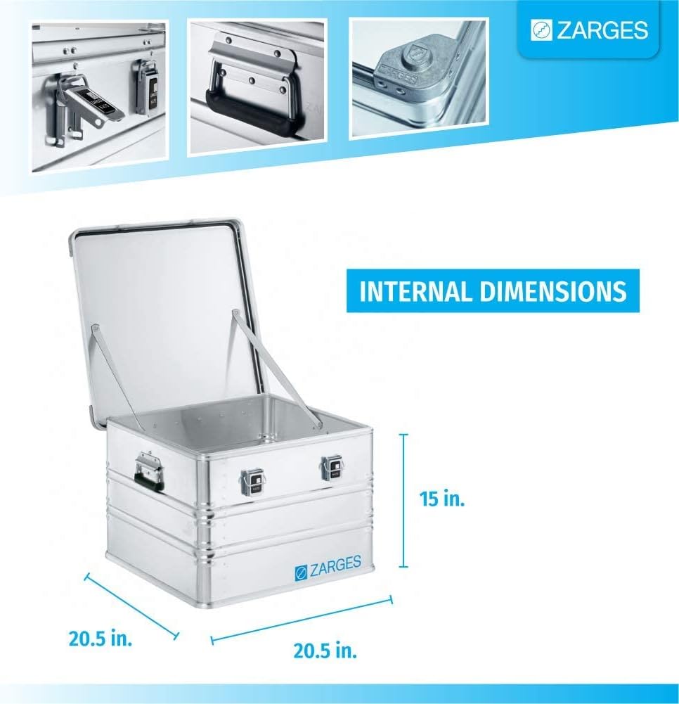 Aluminum Hard Protective Carrying Case, Stackable Storage, Dust and Water Resistant N48474