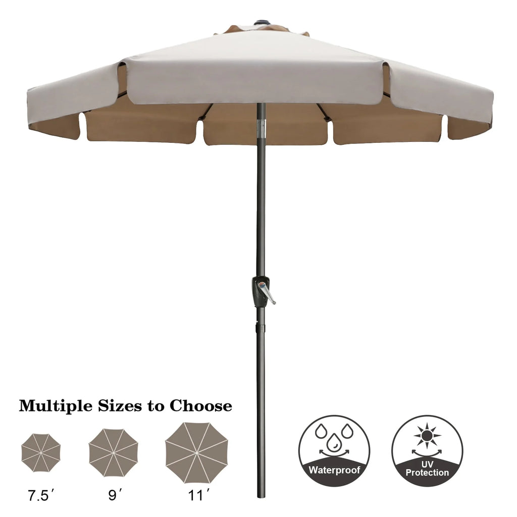 7.5ft Outdoor Market Patio Umbrella with Push Button Tilt M48951