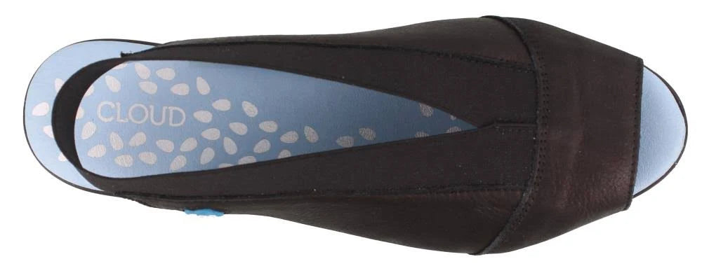 Black Leather Flat B728
