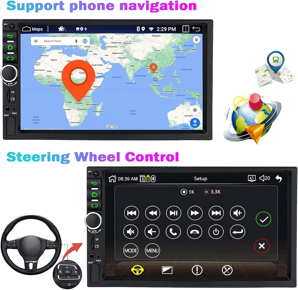 7 Inch Double Din Car Stereo with Bluetooth J15527