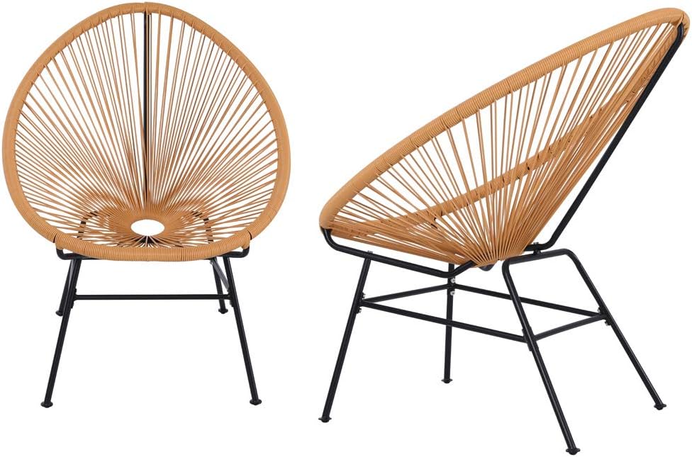 2 Piece Turquoise All-Weather Oval Weave Lounge Chair O2852
