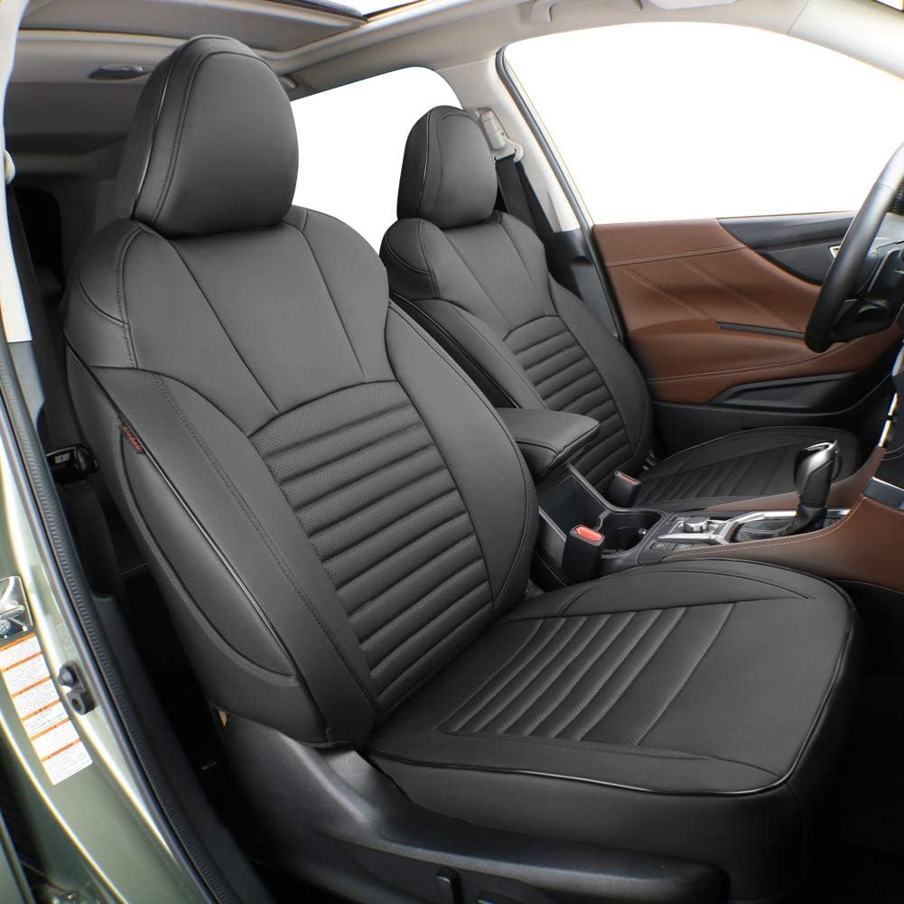 Full Set Car Seat Covers Leatherette Black P6674
