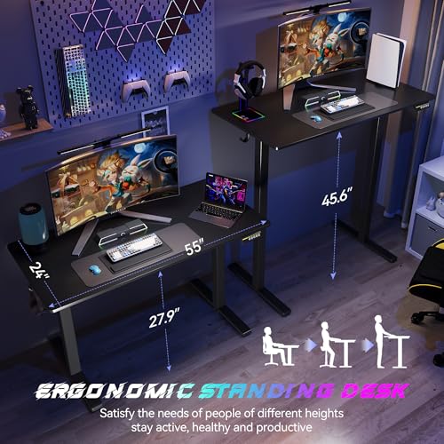 Adjustable Height Electric Standing Desk with Lockable Wheels D470035