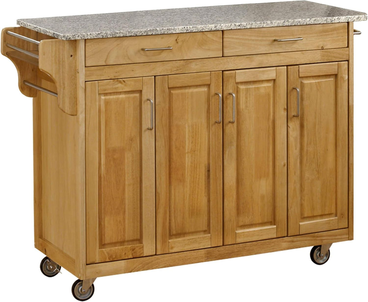 4 Door Cabinet Kitchen Cart with Cherry Top T810