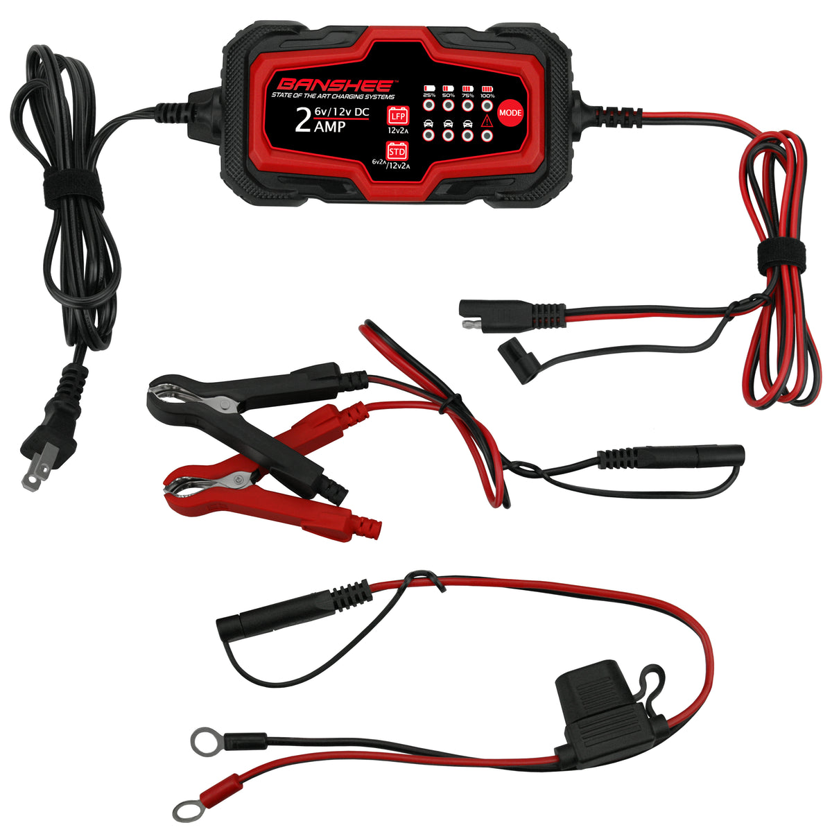 6-12V 2A Automatic Trickle Battery Charger, Pack of 3 H32211