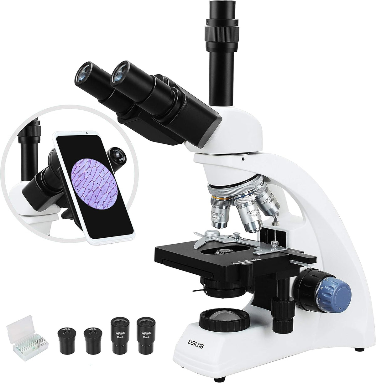 40X-2000X LED Compound Lab Microscope with Phone Adapter Q338