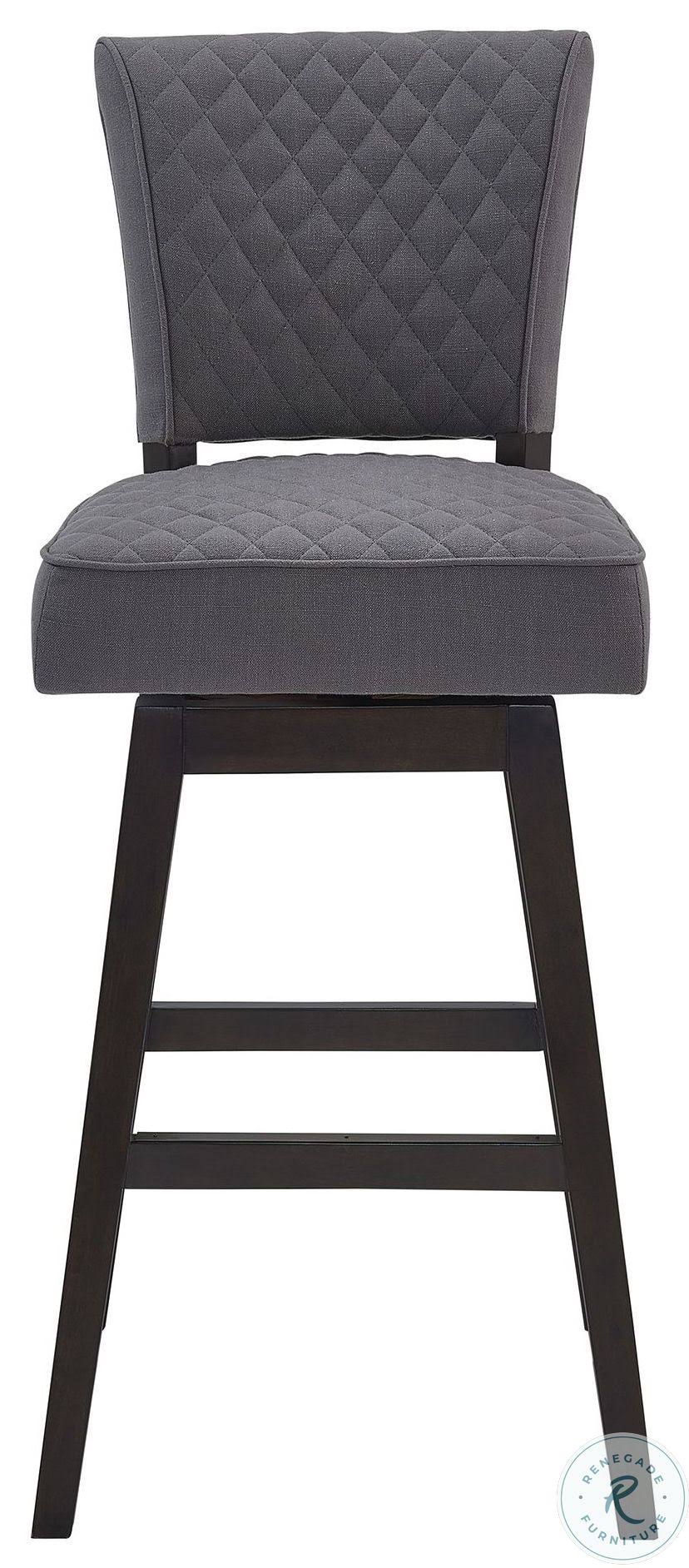 Espresso Finish Wood Swivel Tufted Barstool M482