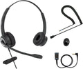 Noise Cancelling Binaural RJ9 VoIP Phone Headset with 3.5mm Adapter C487