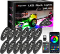 12 Pods LED Rock Lights Kit, APP/RF Control Multicolor Waterproof Exterior Rock Lights B3379