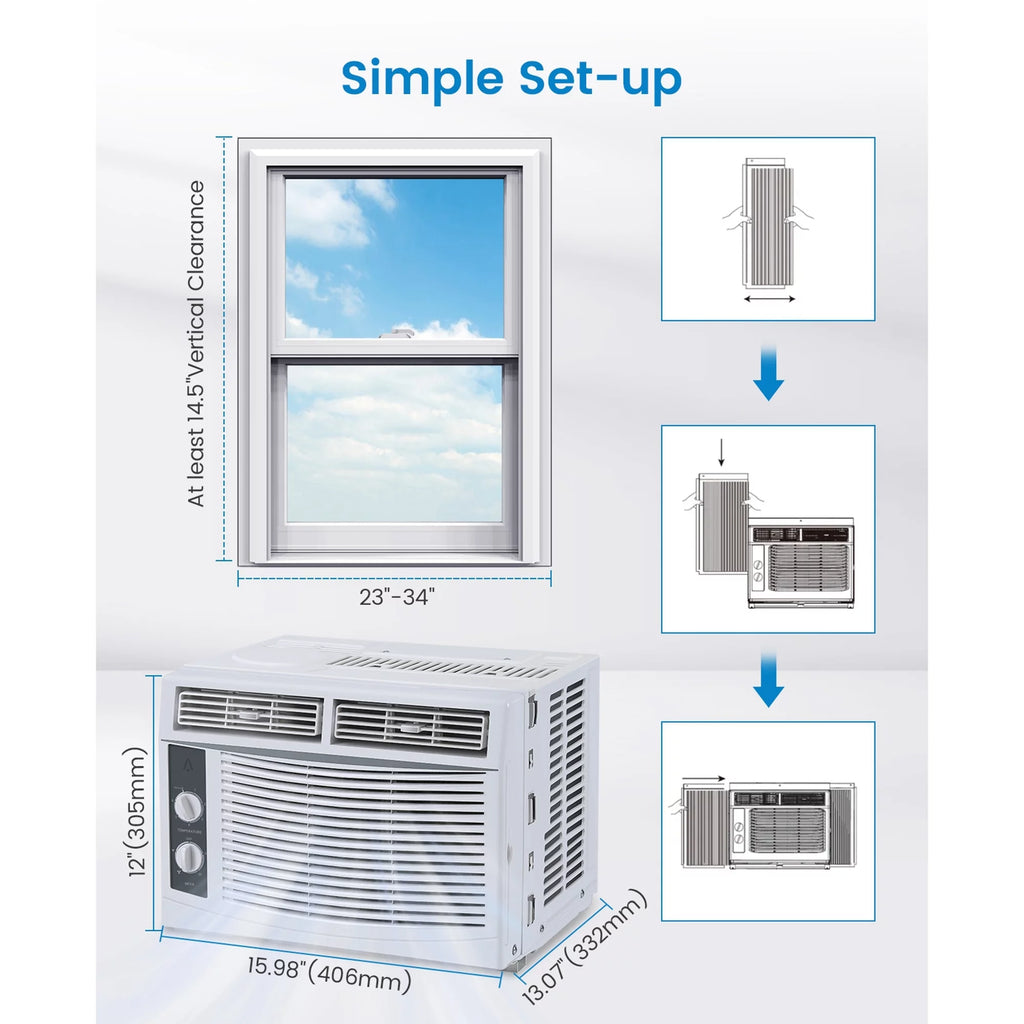 115V Window-Mounted Air Conditioner 8,000 BTU with Remote/APP Control L957131