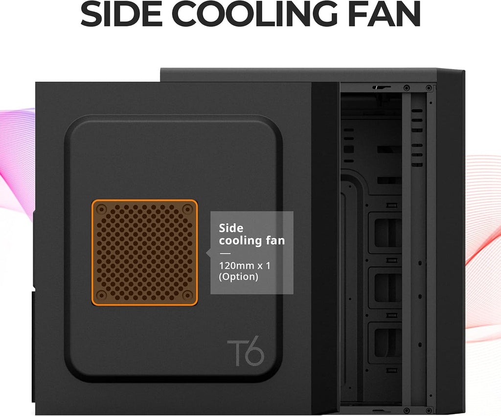 Black ATX Mid Tower Computer PC Case with Pre-Installed 120mm Fan U72251