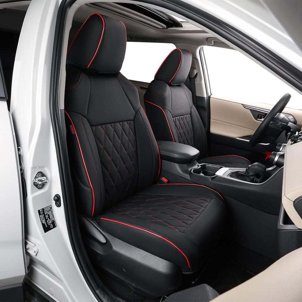 Full Set Car Seat Covers Leatherette Black P6674